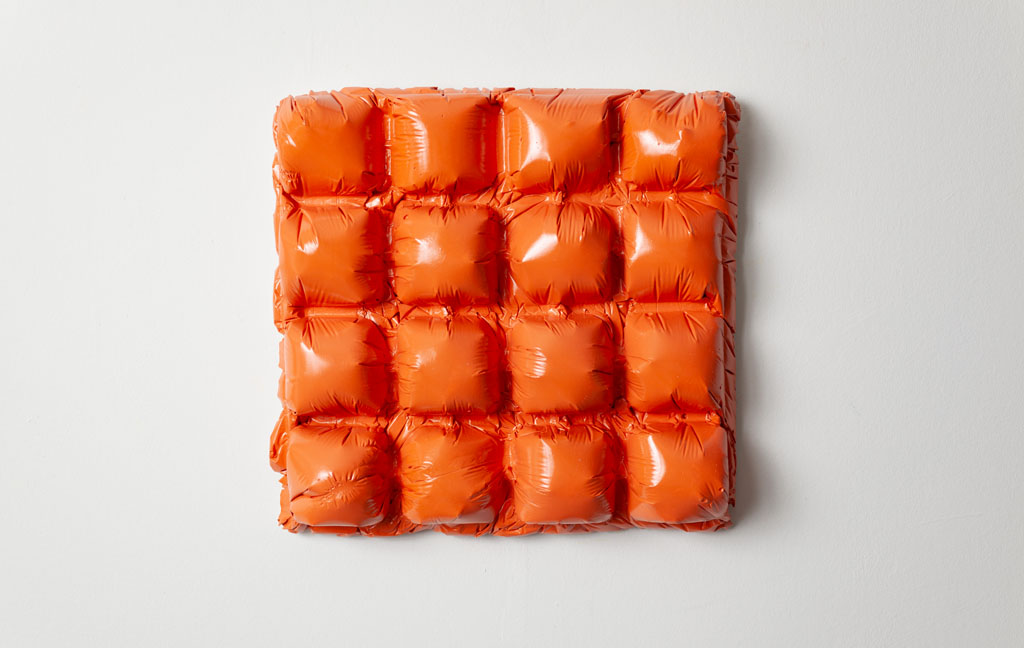 Untitled (grid), 2023, a sculpture in plaster, acrylic and polyurethane